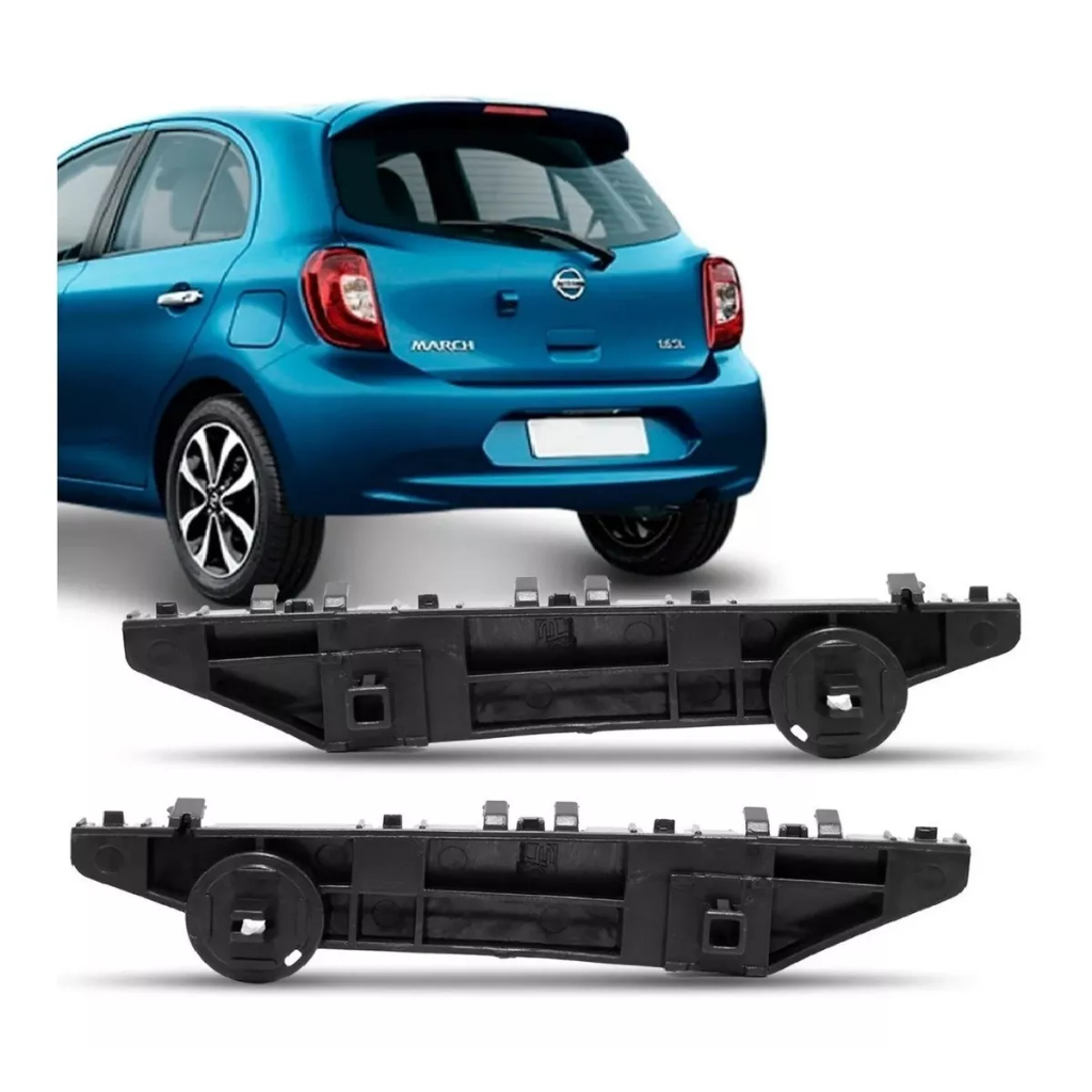 Guia Suporte Para-choque Traseiro Nissan March 2015 Em Diante