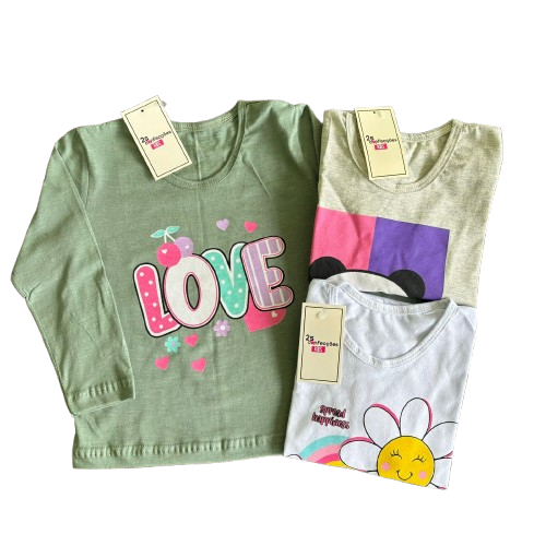 Camiseta Menina Infantil Blusa Juvenil Manga Longa 1 ao 14 em Oferta na Shopee