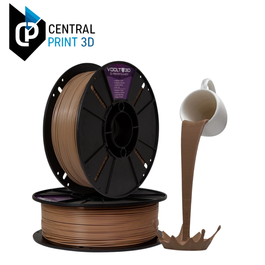 Filamento PLA Marrom Cappuccino  Cor Solida Voolt3D 1Kg 1,75mm para Impressora 3D FDM