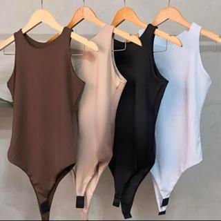 Kit 4 Bodys Bory Boddie Feminino Regata Básica Casual Suplex com Forro Duplo em Oferta na Shopee