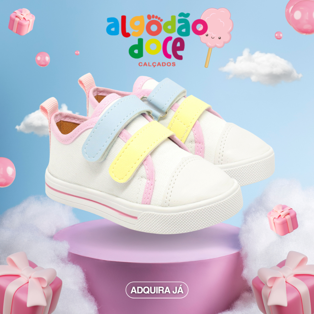 Tênis Infantil Menina e Menino Fecho Rápido Volta as Aulas Macio Leve Antiderrapante em Oferta na Shopee
