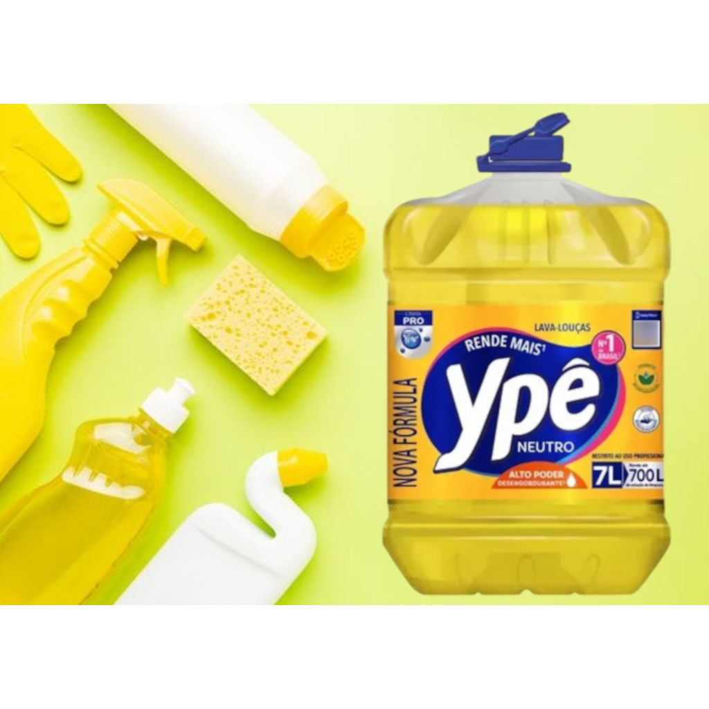 Detergente Líquido Ypê Pro l Neutro l 7 Litros l Lava Louças l Cozinha l Produtos De Limpeza