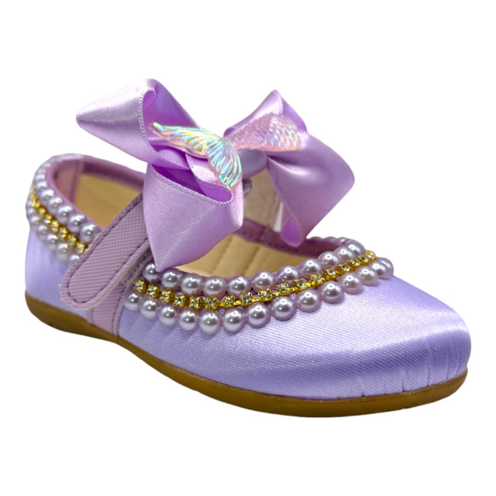 Sapatilha Infantil Lilás Menina Cauda Calda Tema Fundo do Mar Sereia Bebê Sapatinho