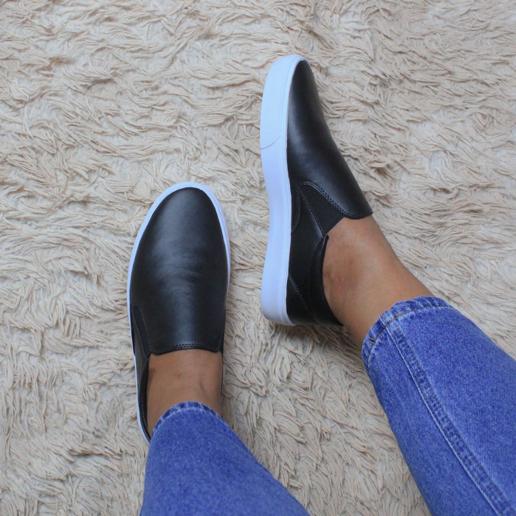 Tenis Slip On Iate Masculino Casual Sapatenis Sem Cadarço Calce Fácil Leve Macio Confortável