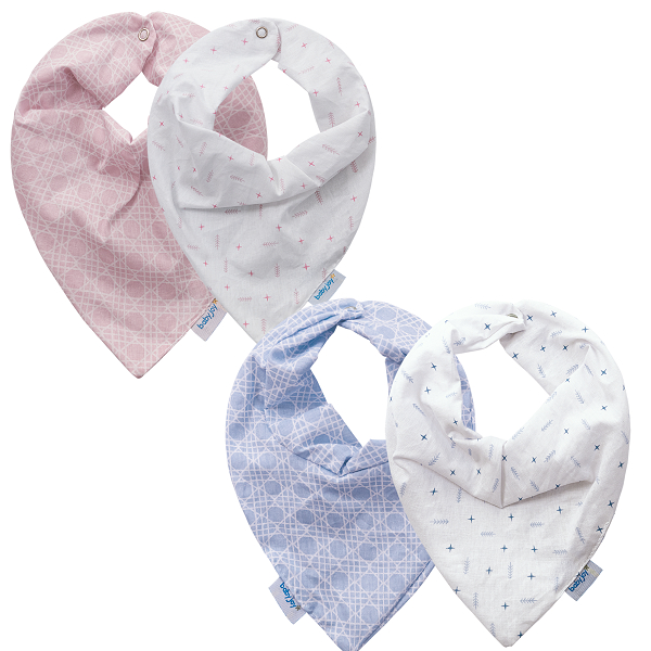 Kit 2 Babador Bandana Bebe com Botão 100% Algodão Baby Joy