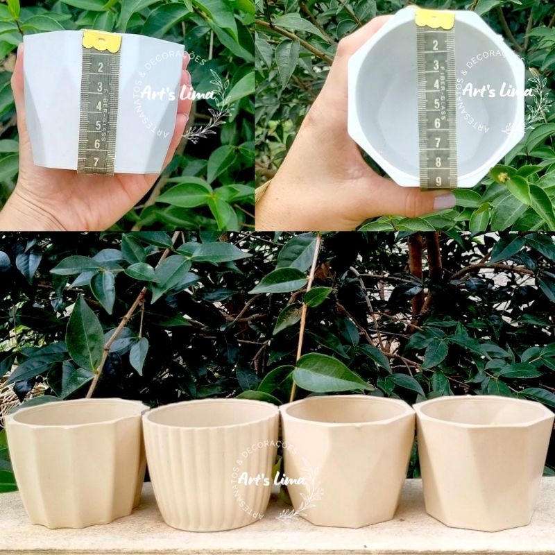 Kit 10 vasos cachepo decorativo plastico reforçado para cactos e suculentas maiores,enfeites,lembrancinhas tam 7x9