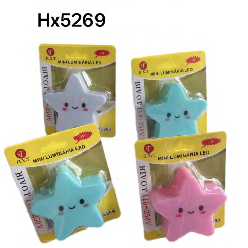 Luminaria Led De Tomada Estrela Infantil Colorida 5269 em Oferta na Shopee