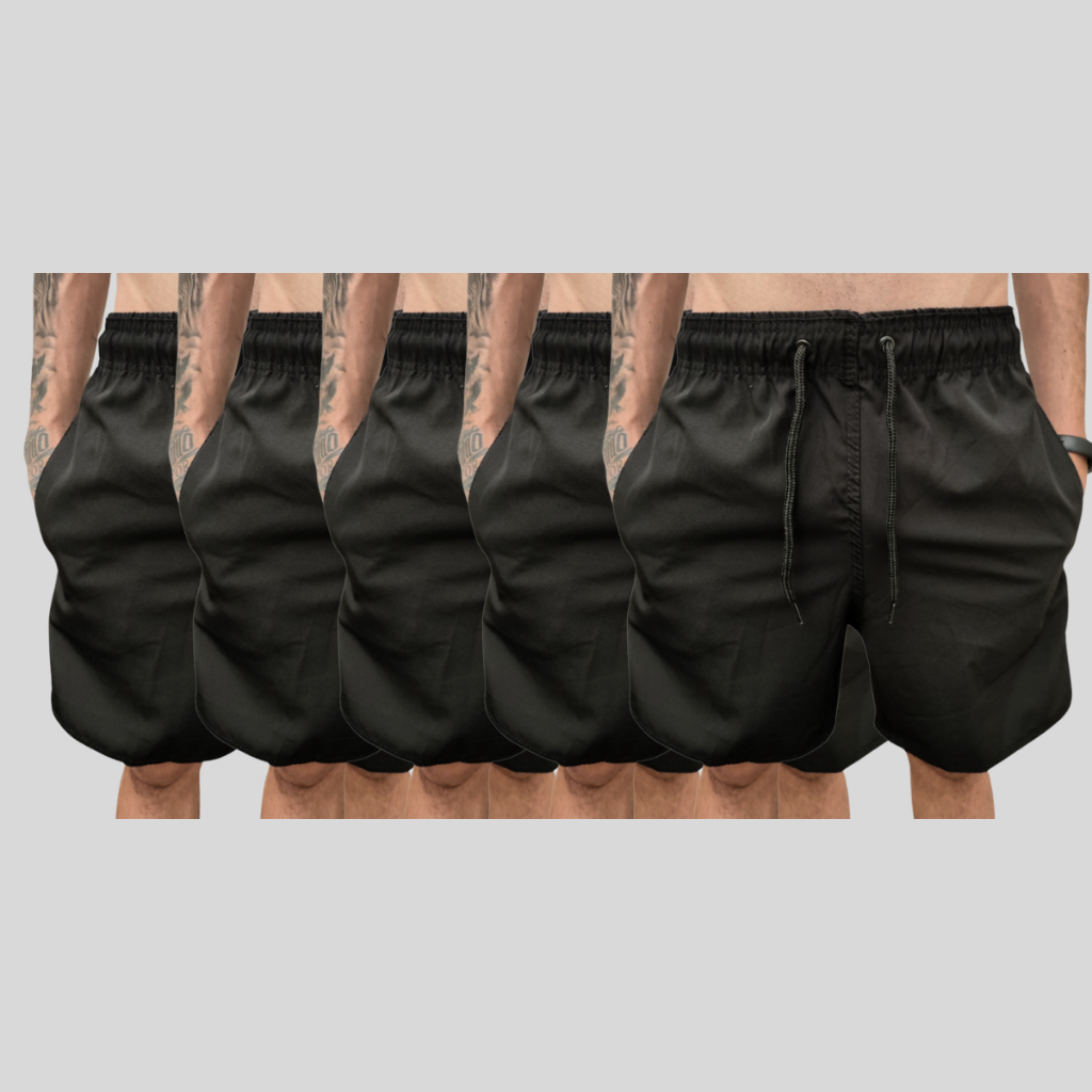 Combo 5 Shorts Tactel Elastano Bermudas Masculinas Academia Piscina Lançamento
