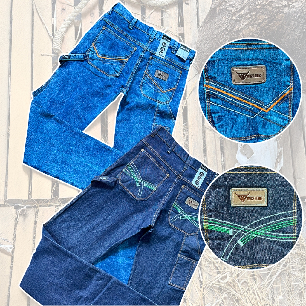 Calça Jeans Masculina Country Carpinteira Bordado Elastano Premium em Oferta na Shopee