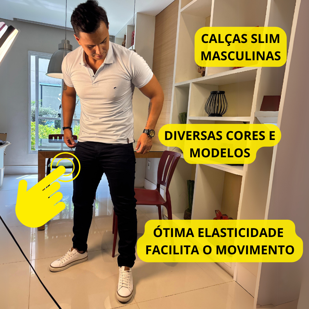 Calça Jeans Masculina Premium Original Masculino Lycra Elasticidade Casual COPA DO MUNDO