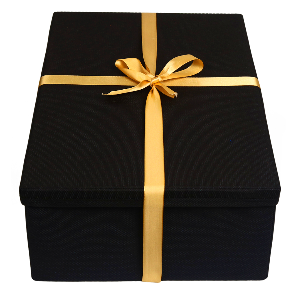 Caixa de Presente Preta com Laço Dourado Perfeito para Casamento em Oferta na Shopee