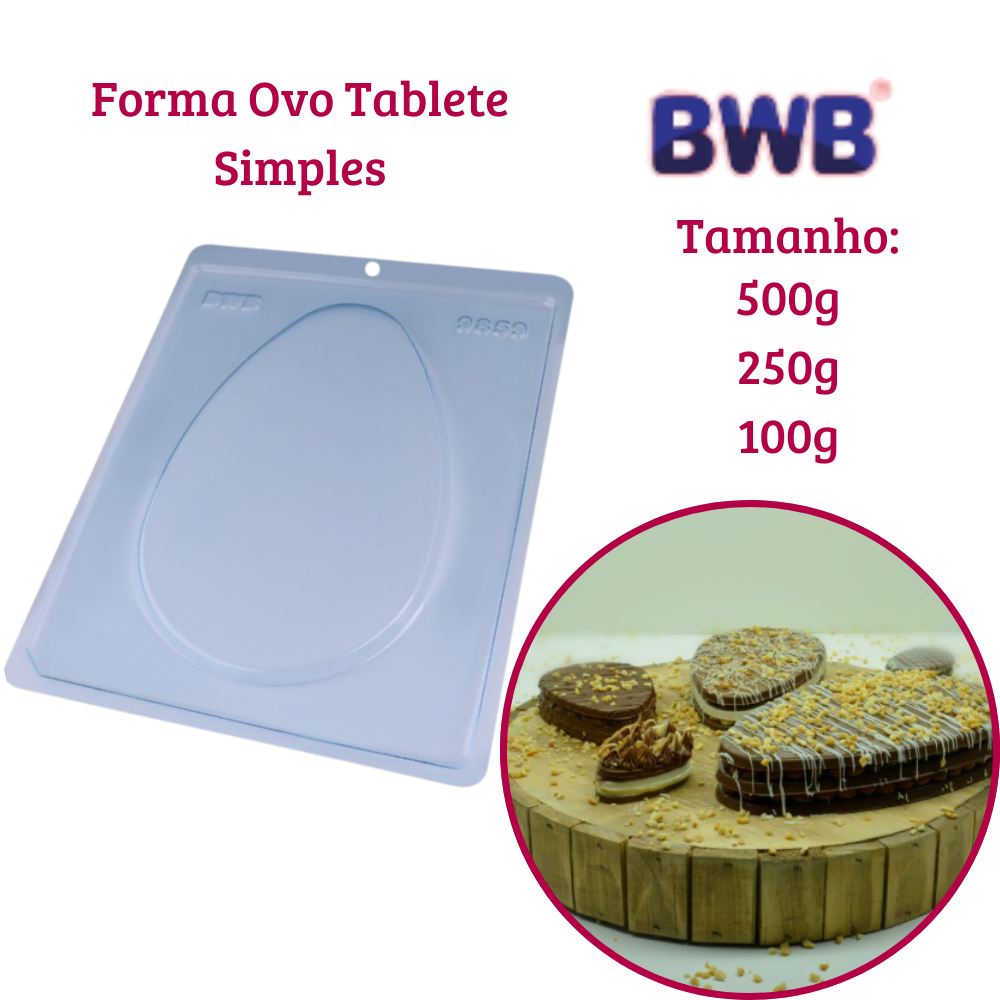 Kit 5/10 Formas de Ovo de Páscoa Tablete BWB 500g 250g 100g Casca Lisa em Oferta na Shopee