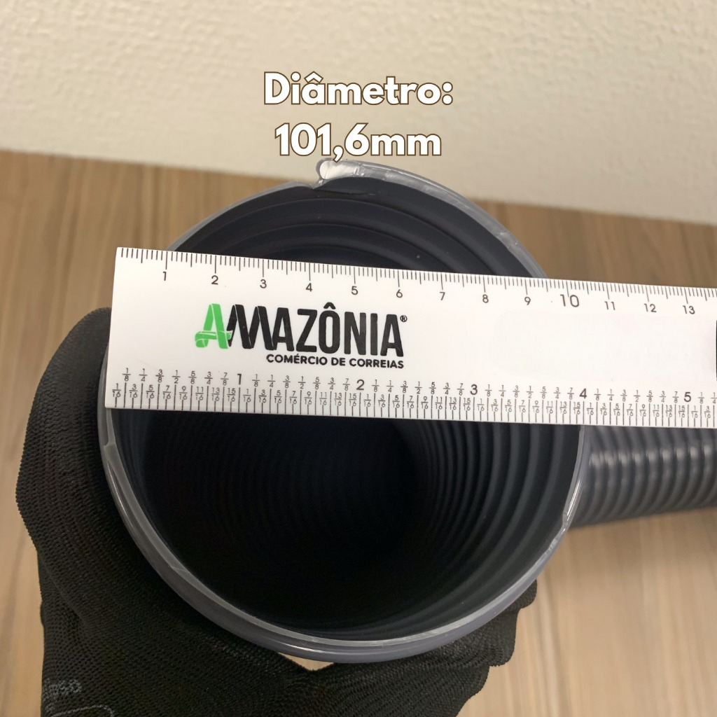 Mangueira Vácuo Ar Cinza 4 pol 1 Metro Flexível Pó Duto Moveleira Têxtil Exaustor PVC Cerâmica — imagem 2 de 2