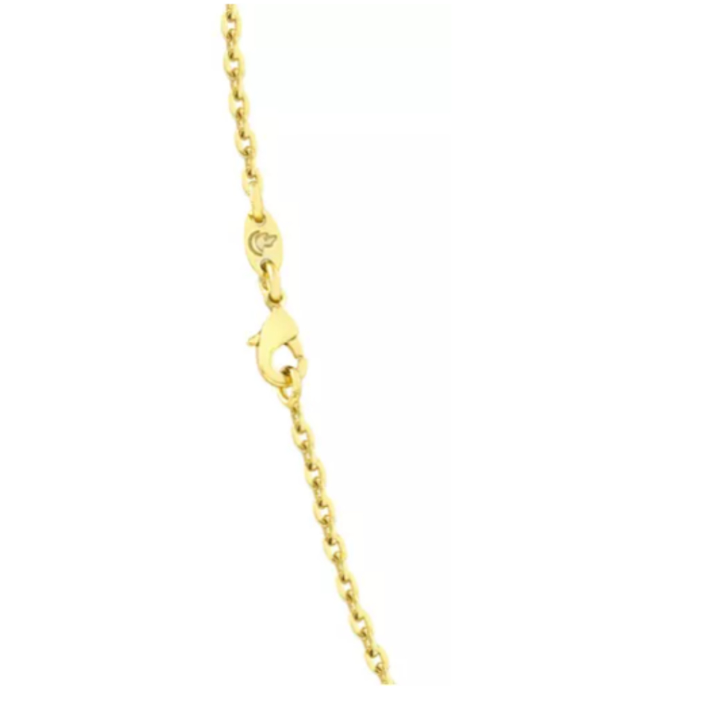 Colar Corrente a Ouro 70cm Cadeadinho Ouro 18k com pigente São Jorge