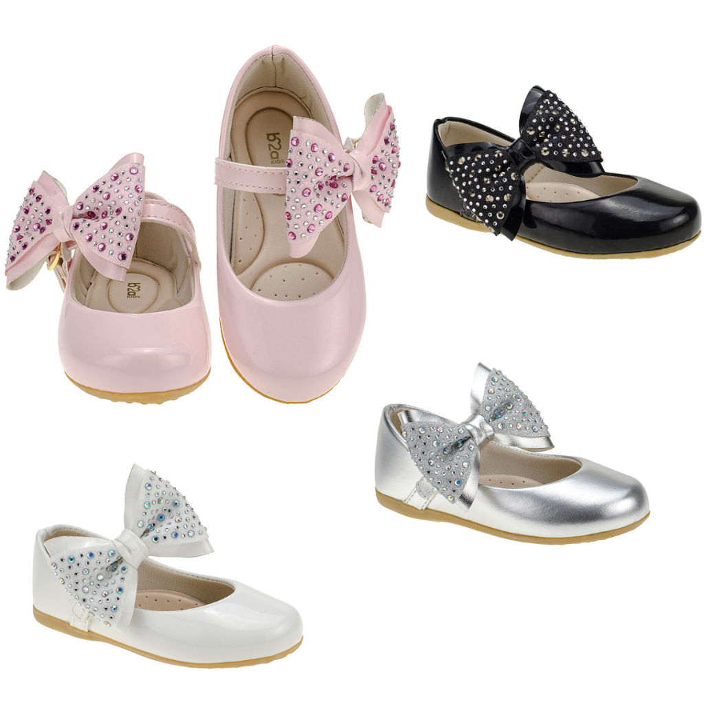 Sapatilha Infantil Boneca B2A Festa Laço de Glitter Brilho Batizado Confortável Delicada Promoção 2029