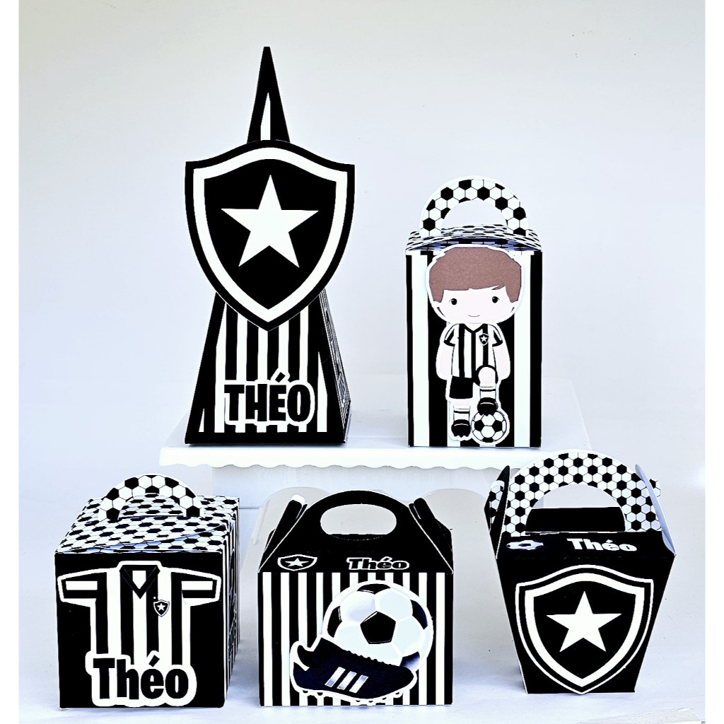 Kit BOTAFOGO Caixinhas 3D Lembrancinhas Personalizadas Papelaria Festa
