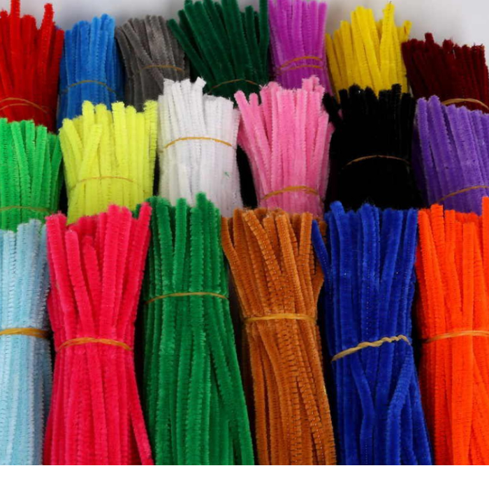 100 Haste de Chenille Limpador de Cachimbo Fios Artesanato 30cm 100 Haste de Chenille Limpador de Cachimbo Fios Artesanato 30cm