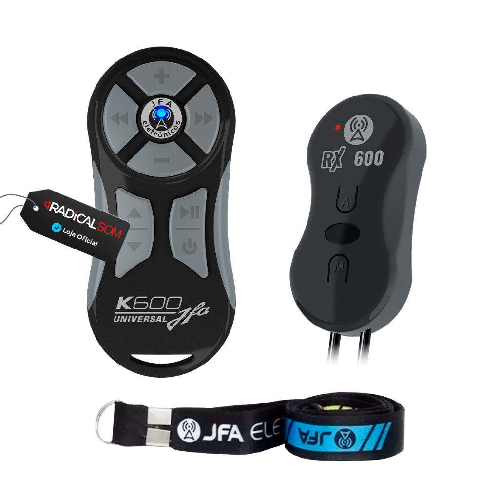 Controle Longa Distância Jfa K600 Completo Preto E Cinza Universal