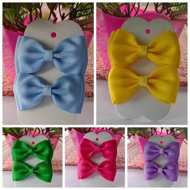 kit com 05 pares de laços/laços de cabelo/laços escolares/laços para crianças em Oferta na Shopee
