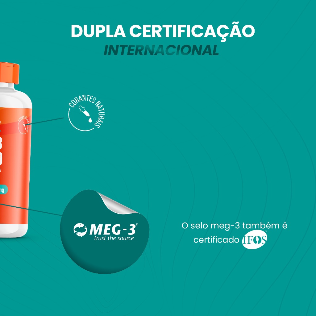 Detalhes do Ômega 3 Fosfato: 100mg de Fosfatidilserina + 500mg DHA + 200mg EPA | Meg-3® - 60 Cáps | Bigens