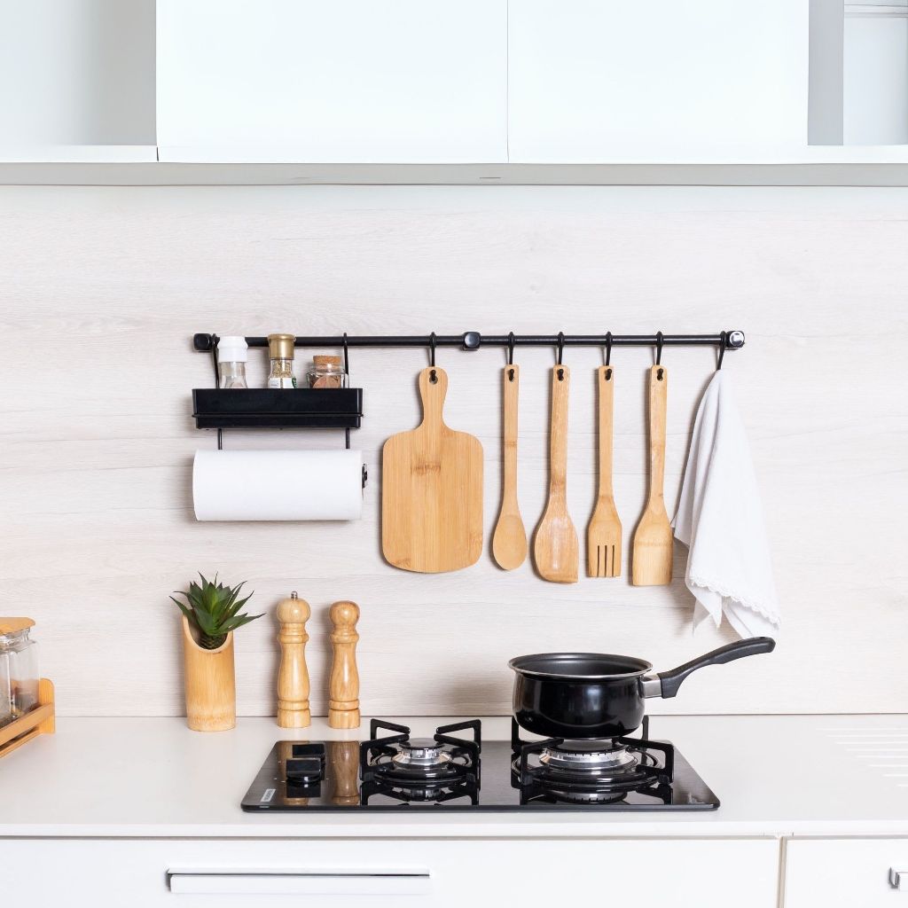 Organizador de Cozinha Suspenso com Porta Temperos e Ganchos – Kit 2