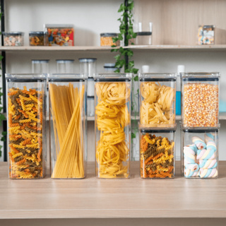 7 Potes Herméticos para Mantimentos de Acrílico Empilhável para Cozinha e Alimentos Organiza Armário em Oferta na Shopee