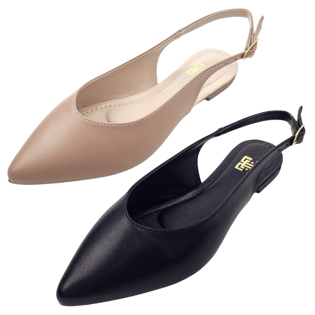 Kit com 02 Pares Sapatilha Rasteira Sandalia Bico Fino Slingback Feminina Sapato Dia a Dia Social em Oferta na Shopee