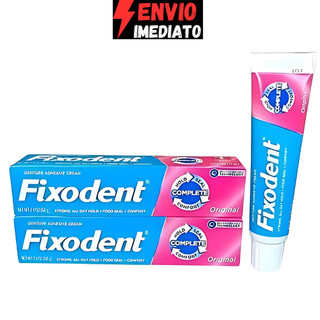 Pasta De Dentes Fixodent 68g Original Fixador De Prótese Em Gel Sem Glúten em Oferta na Shopee