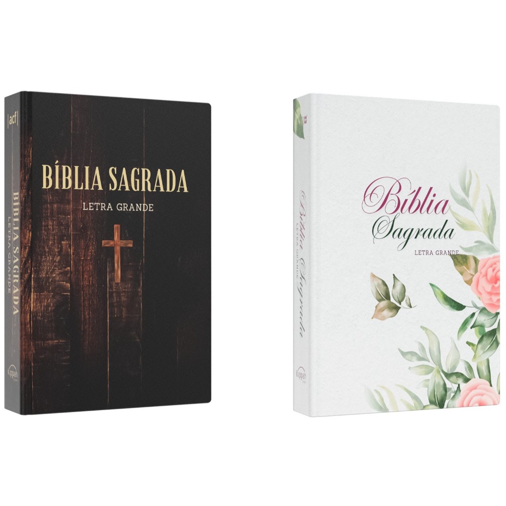 Kit Bíblia Sagrada ACF | Letra Grande | Caminho da Cruz + Biblia Sagrada NVI | Letra Grande | Floresça em Jesus - Books & Magazines