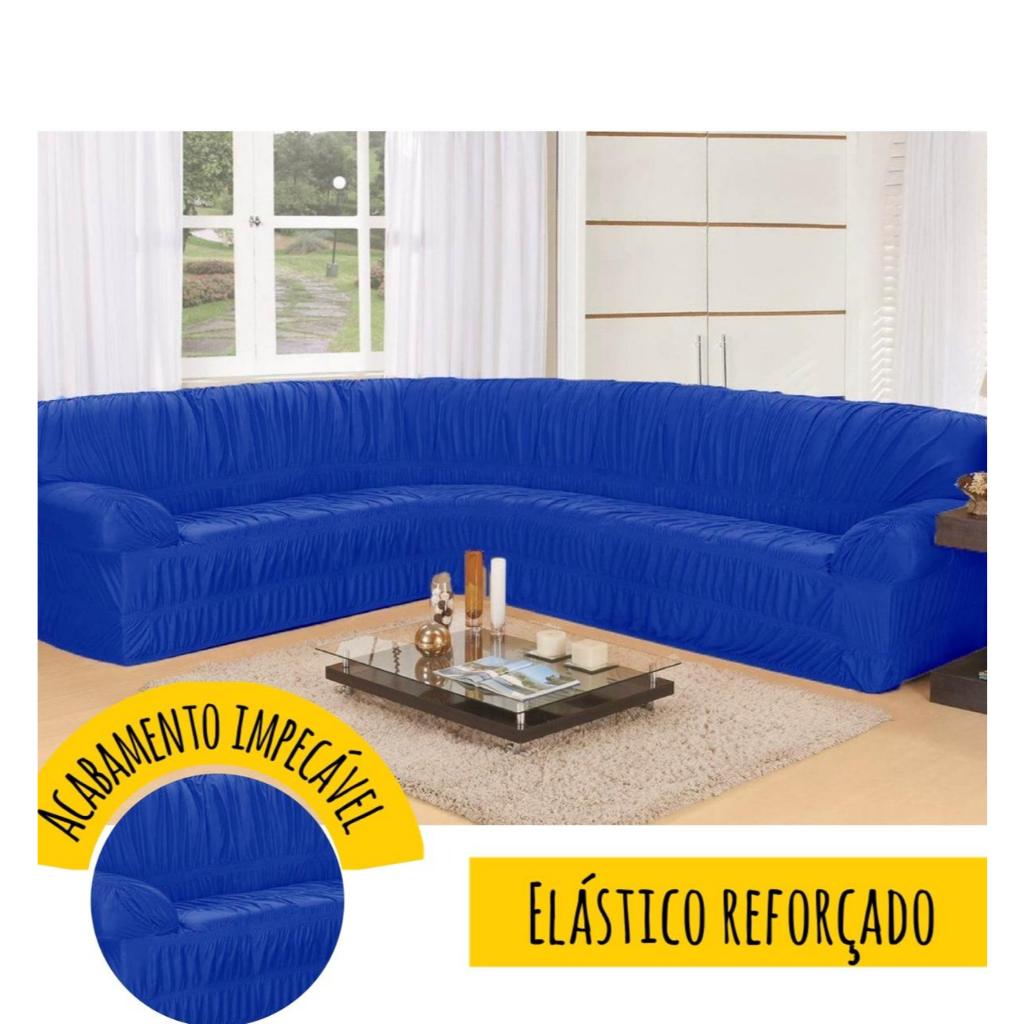 Capa para Sofá de Canto até 6 Lugares Malha Gel King Elasticada