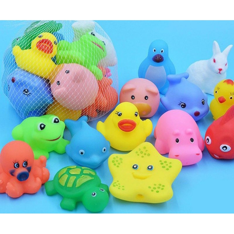 Bichinhos de Vinil 6 Pçs Hora Banho Brinquedo bebê