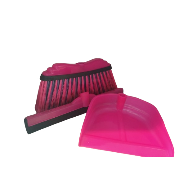 Kit de Vassoura Rodo e Pá Premium Neon Rosa