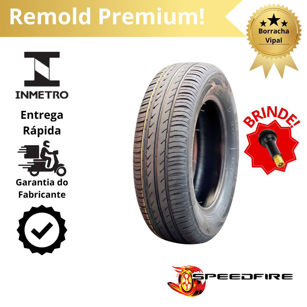 Pneu 175/70/13 Remold Vipal Premium, HT, Alta Performance, Para Pistas Lisas, Desgaste Reduzido