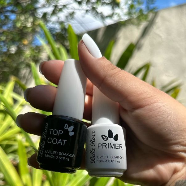 Kit Top Coat + Primer Bella Rosa - 18 Ml