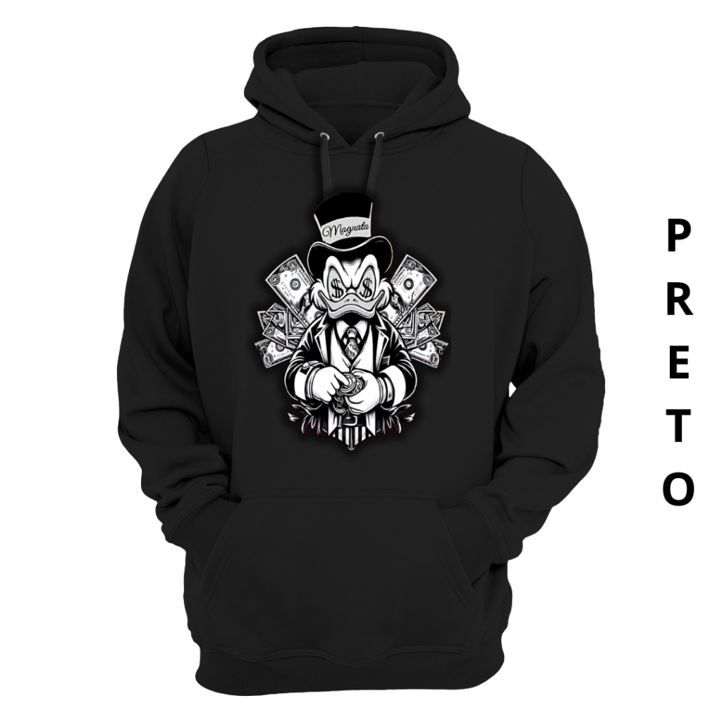 Moletom Unissex Tio Patinhas Dólar Casaco Canguru Capuz Blusa Top Masculina Feminina Agasalho Street