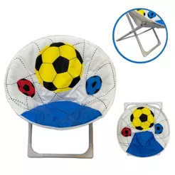 Cadeira Moon Infantil Importway, Cadeira de Camping e Praia, Branca Estampa Futebol