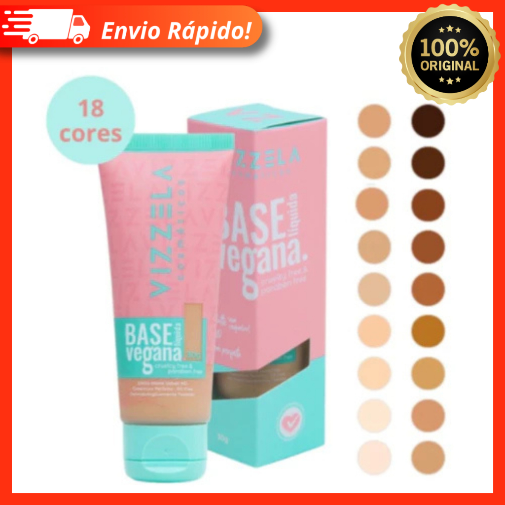 Base Líquida Matte Velvet HD Perfeita 30g Vegana - Vizzela