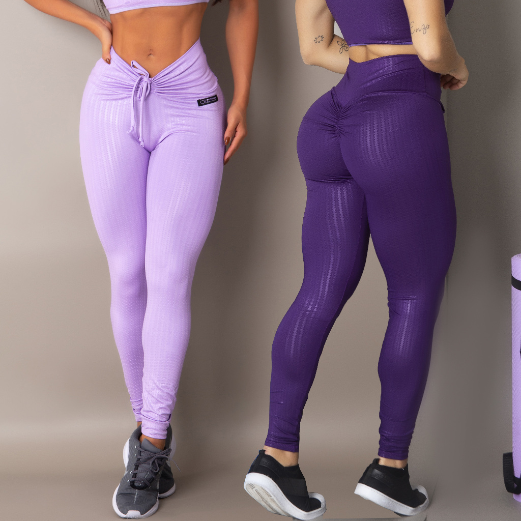 Kit 2 Legs Legging Empina Bumbum Cirre Academia Zero Transparencia