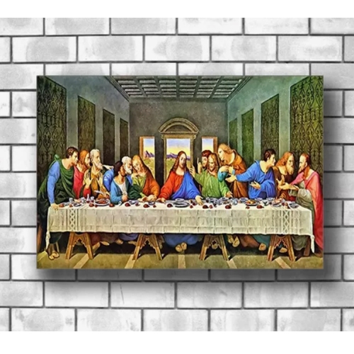 Quadro Ultima Ceia Decoração Sala Tecido Canvas 60x40