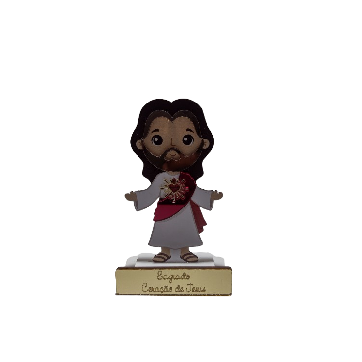 Imagem Infantil totem Católicos Sagrado Coração De Jesus 12cm em Oferta na Shopee