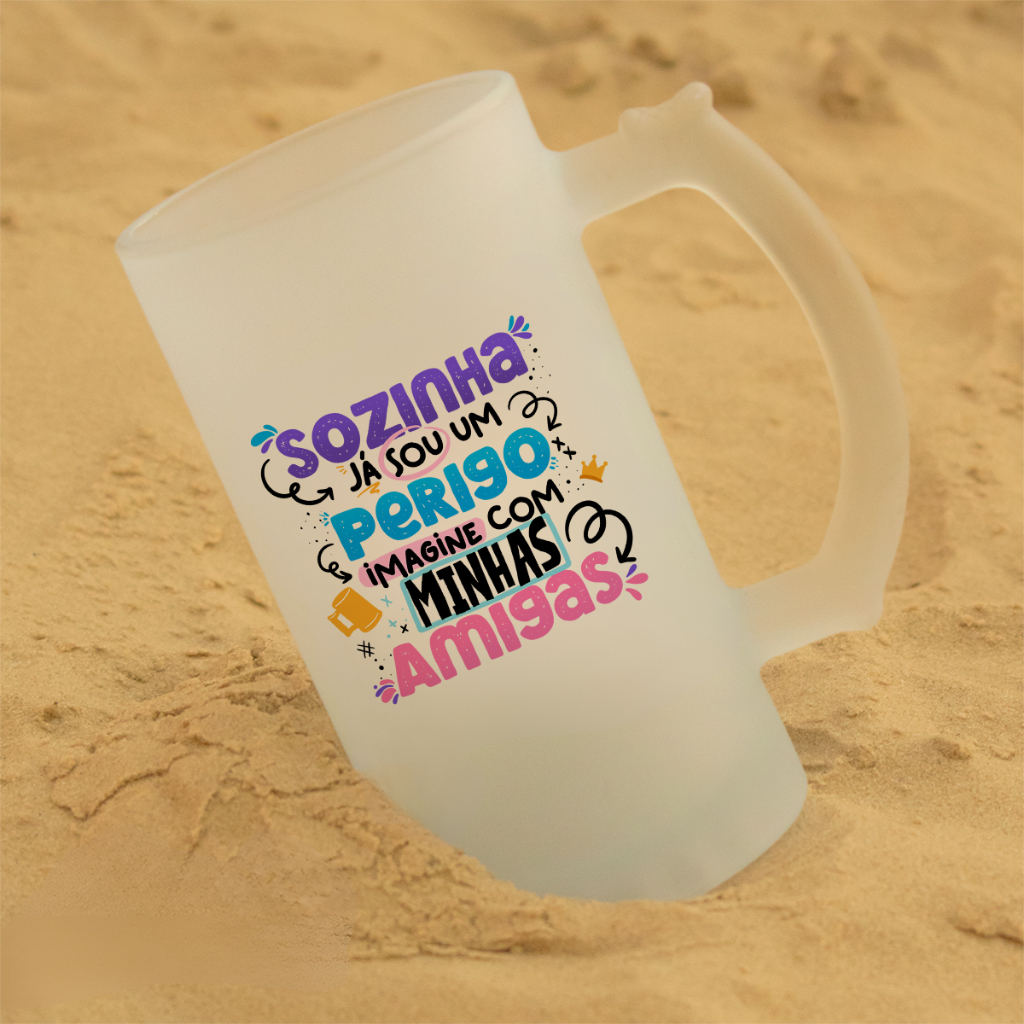 Caneca Cervejeiro de Vidro Jateada Caneca de Chopp Sozinha