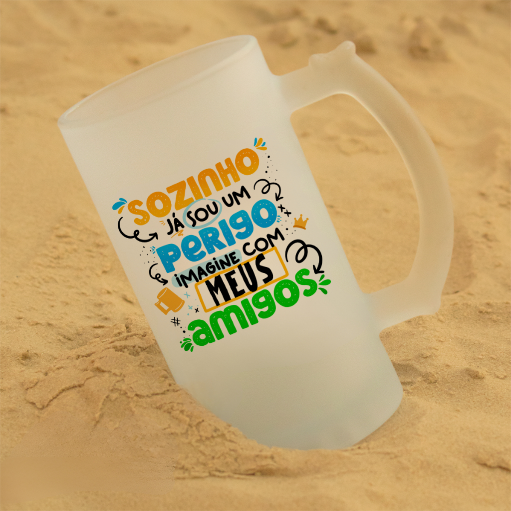 Caneca Cervejeiro de Vidro Jateada Caneca de Chopp Sozinho