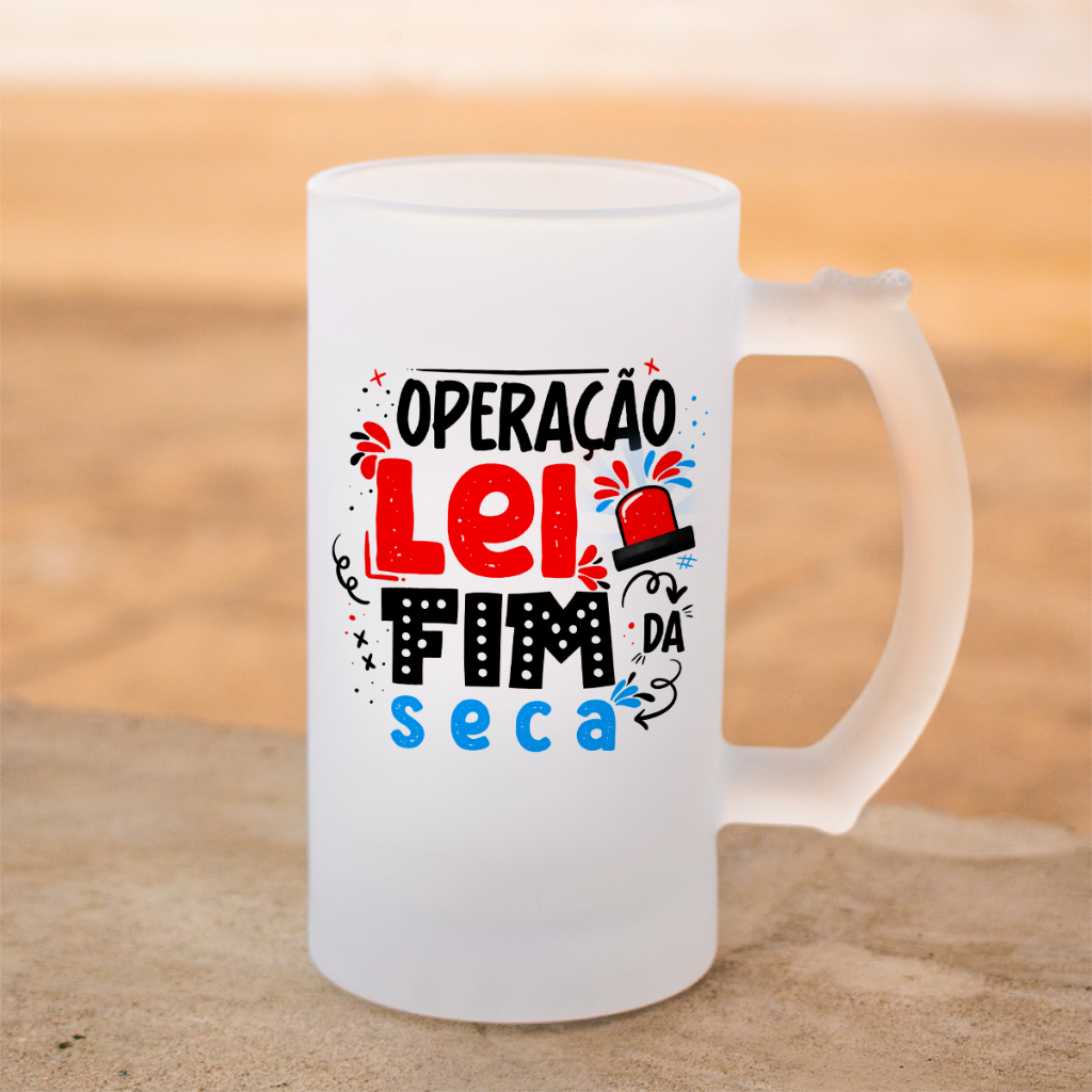 Caneca Cervejeiro de Vidro Jateada Caneca de Chopp Operação