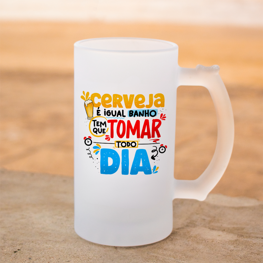 Caneca Cervejeiro de Vidro Jateada Caneca de Chopp Banho