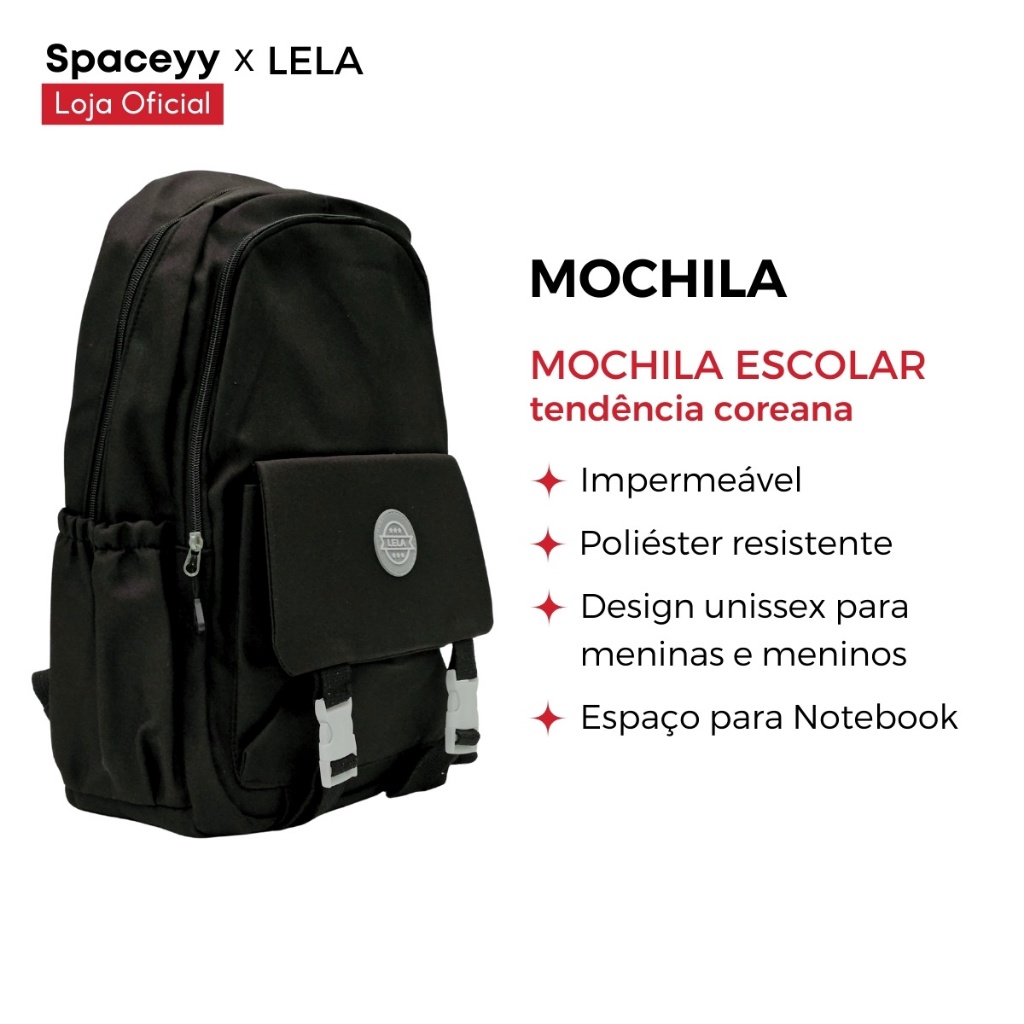 Mochila Escolar Coreana Feminina e Masculina Grande Passeio Impermeável Notebook Bolso Secreto