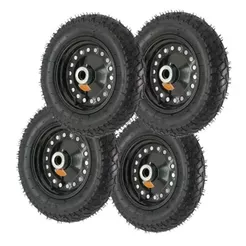 Kit 4 Roda Aro 8 Com Pneu Aro E Câmara Carrinho Plataforma Capacidade 600kg - Picolé - Lanches