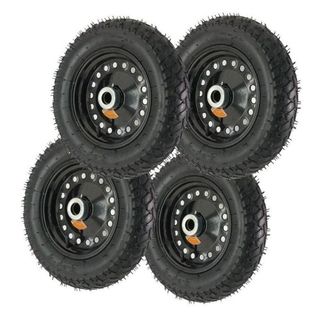 Kit 4 Roda Aro 8 Com Pneu Aro E Câmara Carrinho Plataforma Capacidade 600kg - Picolé - Lanches
