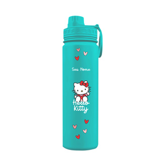 Garrafa Térmica Fresh Com Alça Personalizada com Seu Nome - Hello Kitty Corações em Oferta na Shopee