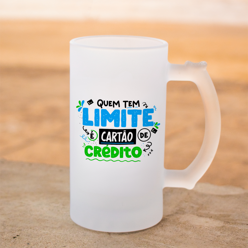 Caneca Cervejeiro de Vidro Jateada Caneca de Chopp Limite