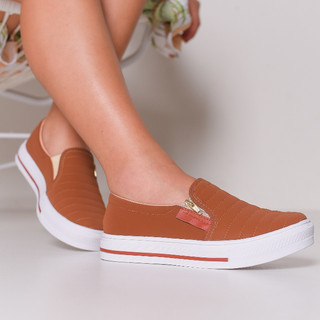 Tênis Sapatênis Sapatilha Feminino Casual Slip On Com Zíper Confortável Envio Imediato